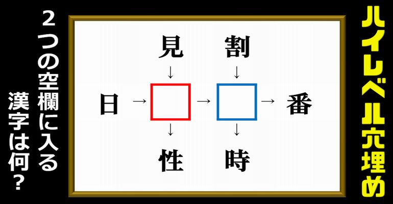 【ハイレベル穴埋め】2つの空欄に漢字を埋めて7つのニ字熟語を成立する問題！10問！