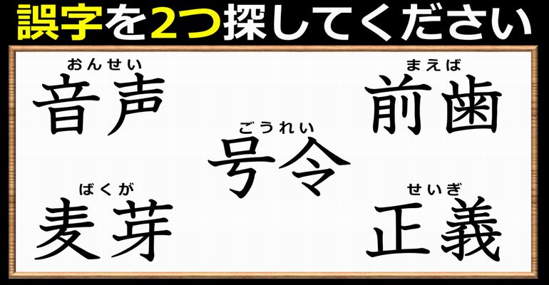 【違和感二字熟語】漢字力を試す誤字探し！7問