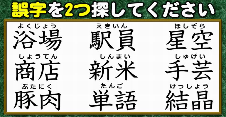 【違和感二字熟語】注意力が試される誤字探し！7問